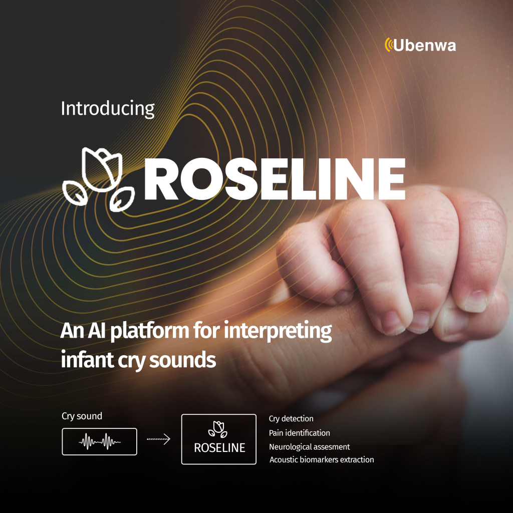Roseline - An AI cry analysis platform. Image shows